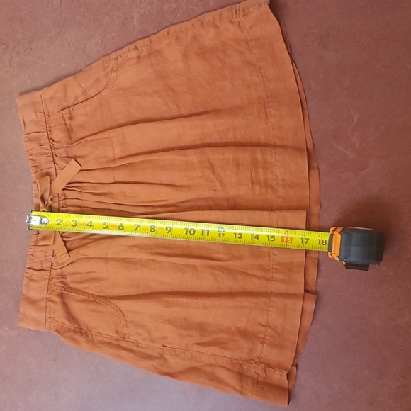 burnt orange linen midi skirt - Picture 4 of 4
